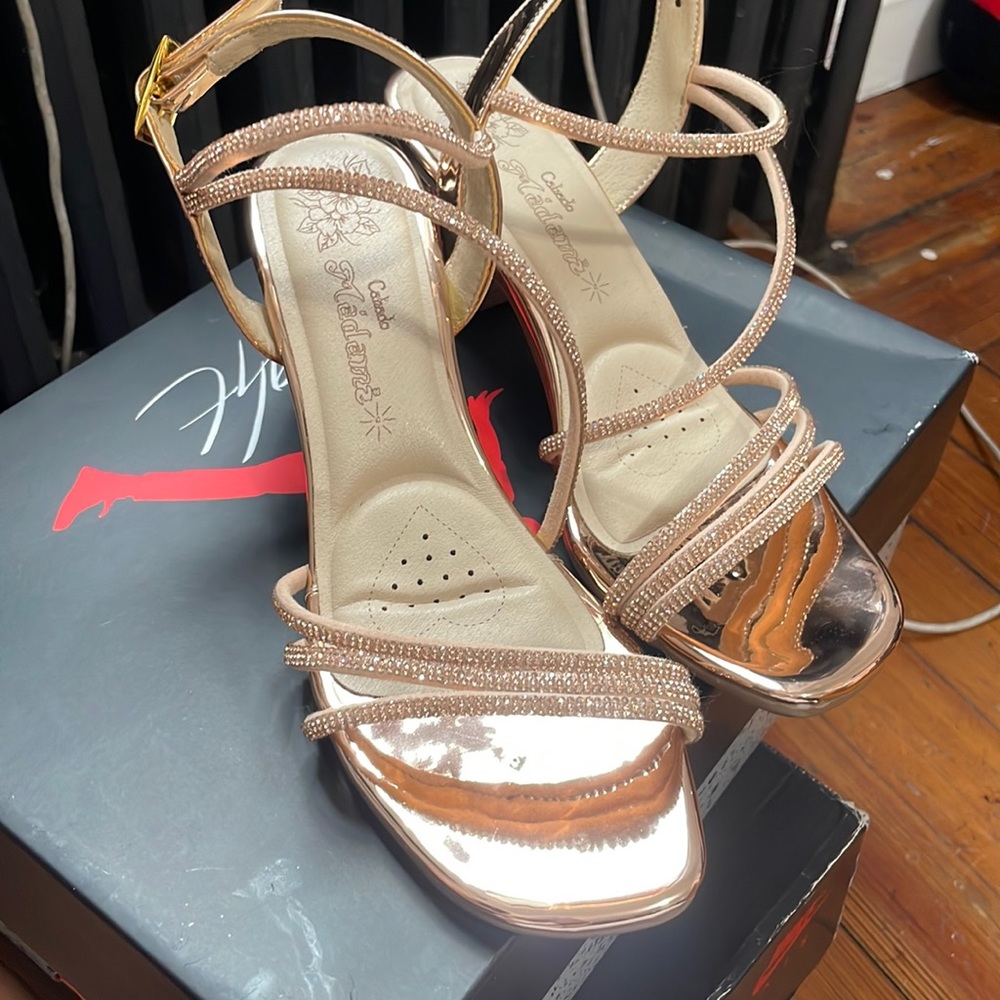 Pink glittery heels size 6
